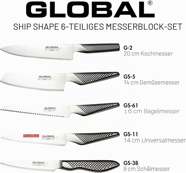 Global Set GKB-52/ST Messerblockset 6-teilig