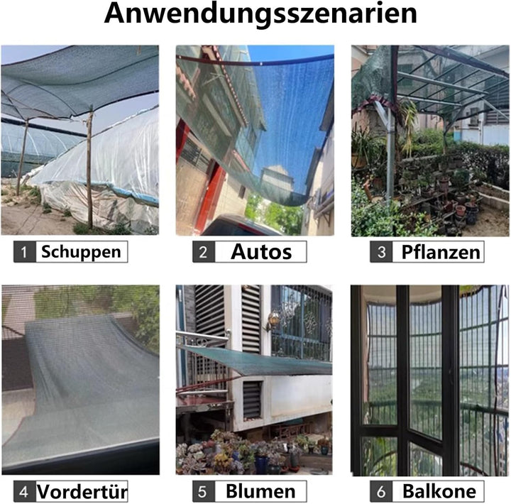 Schattierungsnetz 60% Schattennetz mit Ösen Gewächshaus Schattiernetz Sonnensegel Pflanze Sonnenschu