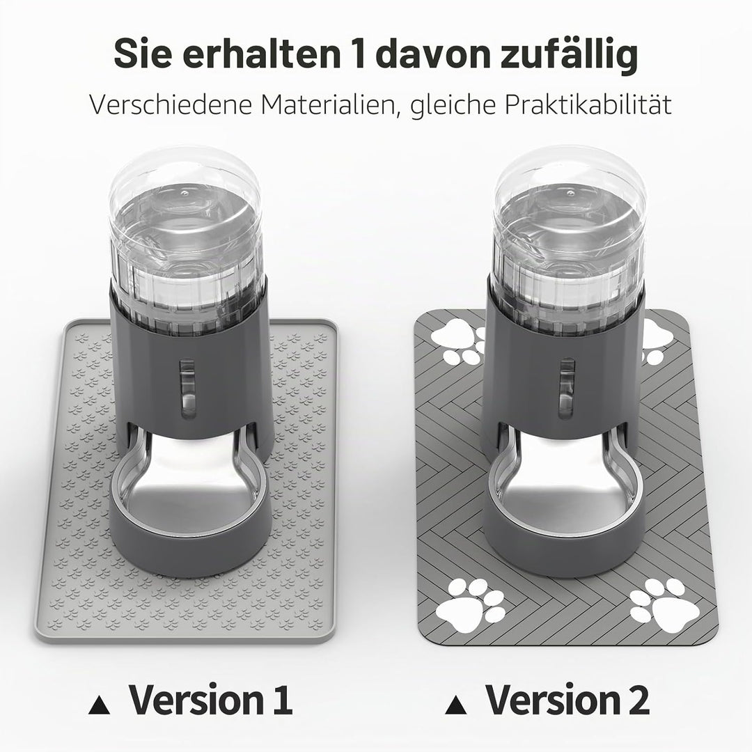 Katzen-Wasserspender mit Tischset und Edelstahlnapf, Automatischer Schwerkraft-Wasserspender für Kat