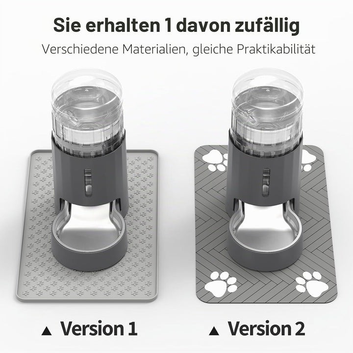 Katzen-Wasserspender mit Tischset und Edelstahlnapf, Automatischer Schwerkraft-Wasserspender für Kat