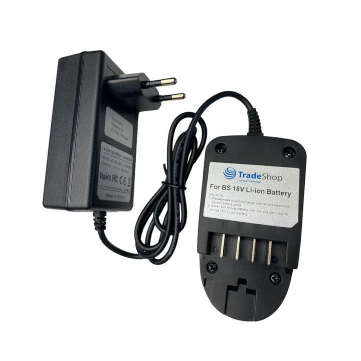 Trade-Shop 18V Li-Ion Akku Ladegerät kompatibel mit Bosch PSR 18 Li-2, PSR 18 Li-2H, PSB 18 Li-2, PS