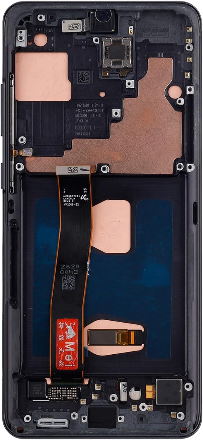 swark Dynamic AMOLED 2X Kompatibel mit Samsung Galaxy S20 Ultra 4G & 5G SM-G988 (Schwarz mit Rahmen)