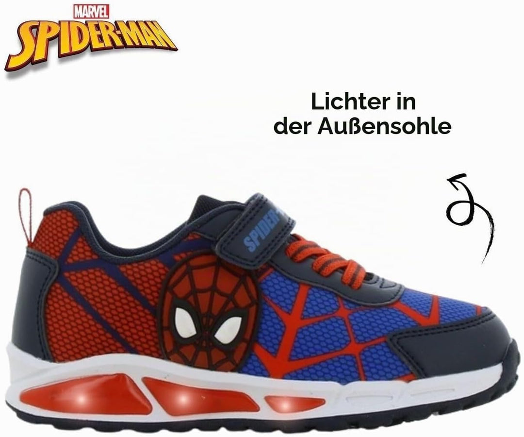 Leomil Spiderman Blinkschuhe Jungen Spiderman Schuhe Kinder, Ideal for Schule und Freizeit 26 EU Bla