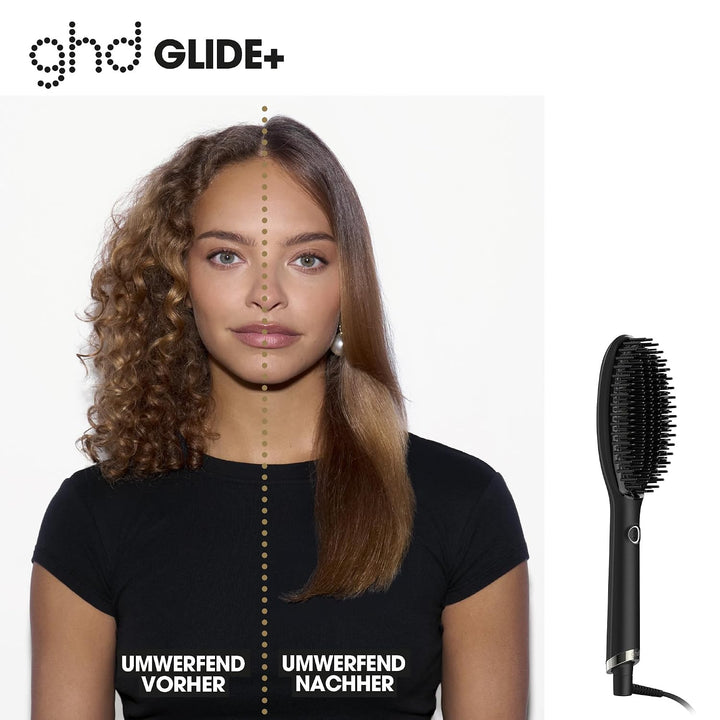 ghd glide+ Hot Brush: Haarglätter Bürste für trockenes Haar, elektrische Hot Brush für Sleek Styling