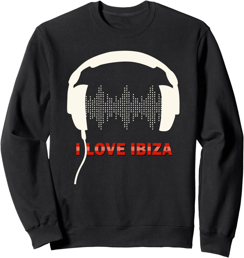 Ich Liebe Ibiza Spanien Diskothek DJ Kopfhörer Sweatshirt