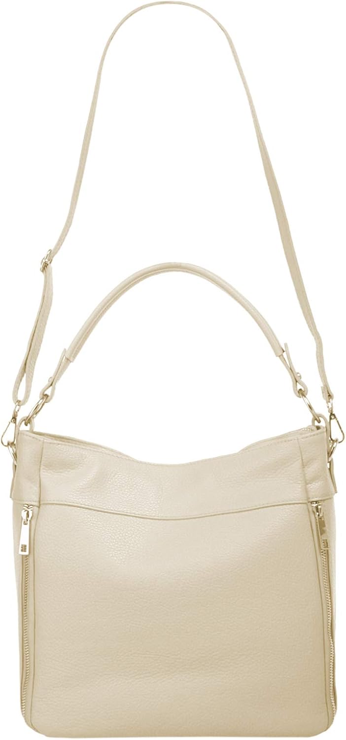 Handtasche Echt Leder Damen 020843 Made in Italy, Smartphonefach, Damentasche aus Rindleder, Umhänge