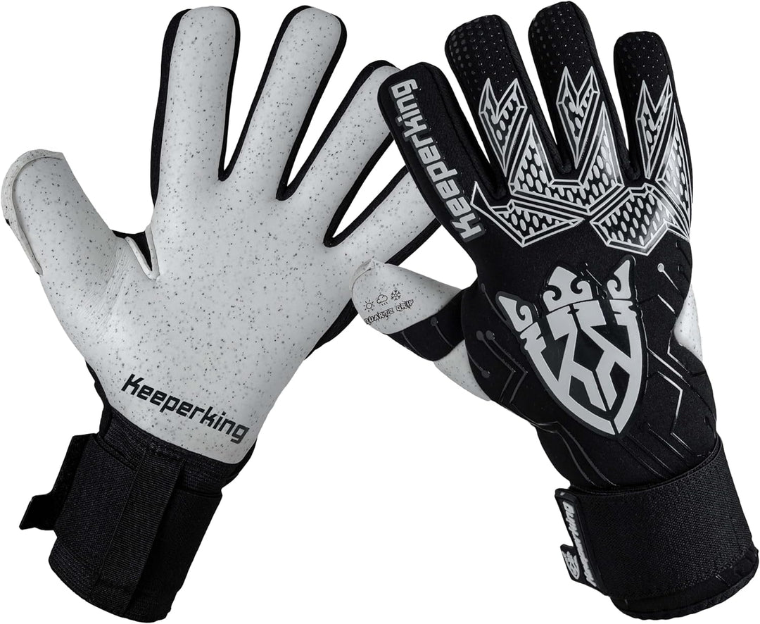 Keeperking Torwarthandschuhe für Erwachsene Fussballhandschuhe Herren Innennaht Profi Premier Grip 4