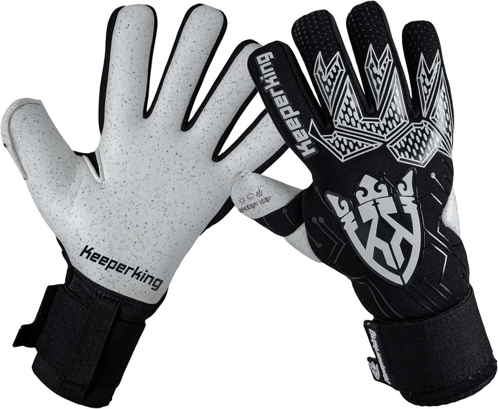 Keeperking Torwarthandschuhe für Erwachsene Fussballhandschuhe Herren Innennaht Profi Premier Grip 4