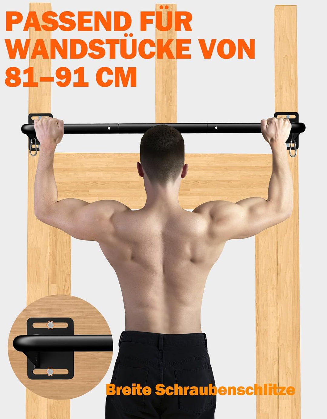 Fitarc Wall Mount Pull Up Bar, Joist Mount Chin Up Bar, Robuste Klimmzugstange zur Wandmontage, Klim