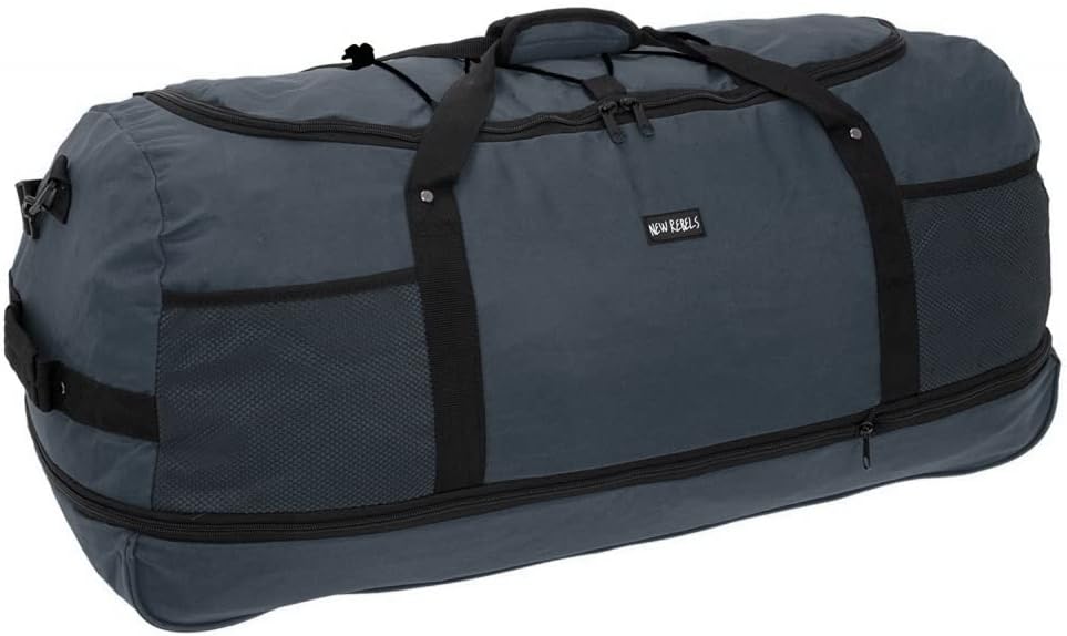 New Rebels Newark Navy Blau 3 Rolls Reisetasche - 130L erweiterbare Tasche mit Tragegriffen Und Reis