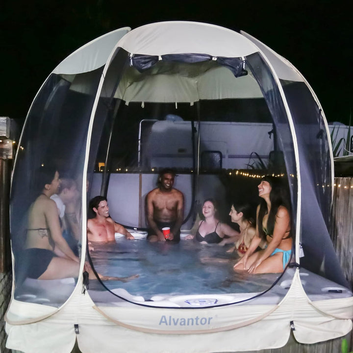 Alvantor Pavillon Screen House für 6, 10, 15 Personen, Pop-Up-Iglu-Zelt mit Moskitonetz an den Seite