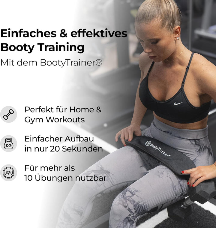 Hip Thrust Gürtel für Po Workouts | Po Training Gerät für Zuhause | Hip Thrust Belt schwarz