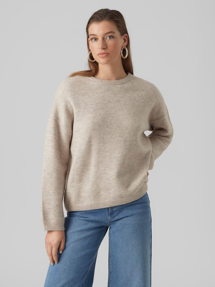 VERO MODA Female Strickpullover VMGEMMA Pullover L Plaza Taupe, L Plaza Taupe