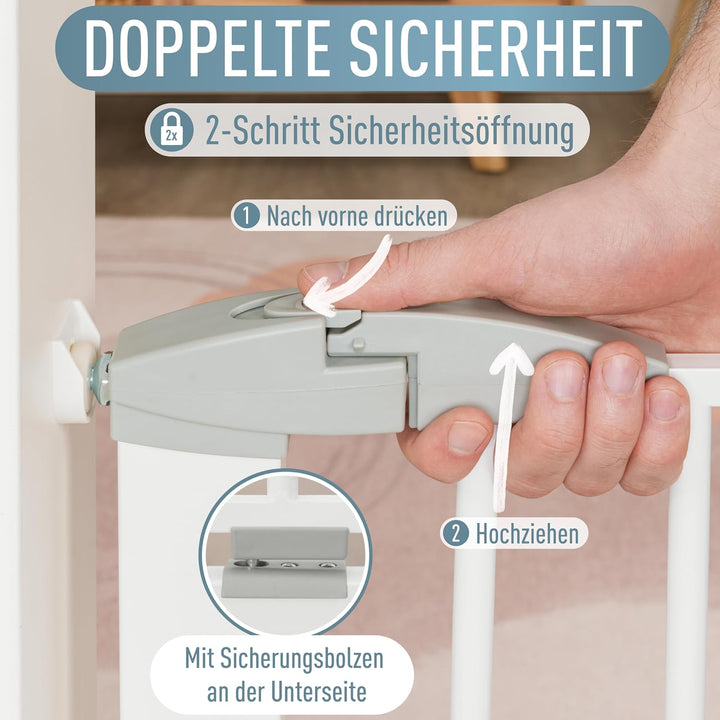 ib style Türschutzgitter Yael für Babys 73,5-81,5 cm - Ohne Bohren, Treppenschutzgitter zum Klemmen,
