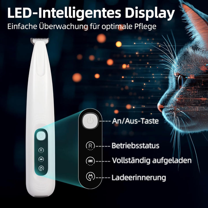 ALL FOR PAWS Hundepfoten-Trimmer, Hundeschneidemaschine mit LED-Licht, 18 mm Klinge, Haarschneider f