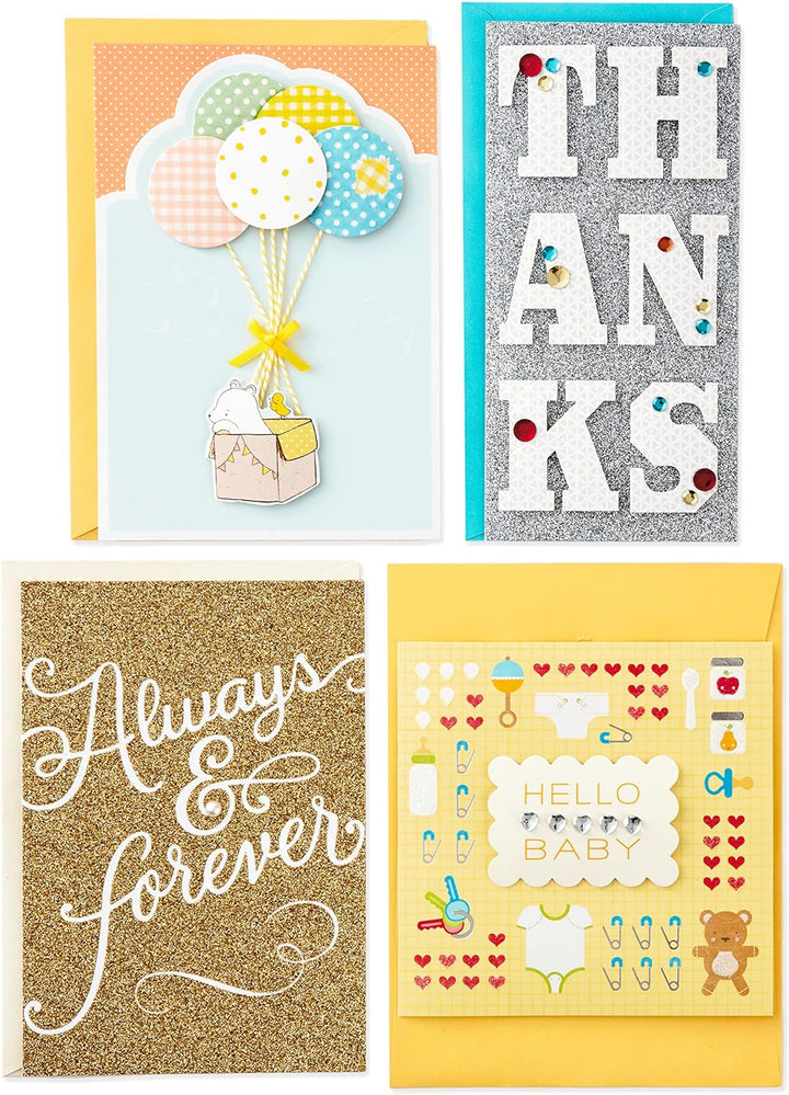 Hallmark All Occasion Handgefertigtes Set mit verschiedenen Grusskarten mit Kartenorganizer (24 Stüc