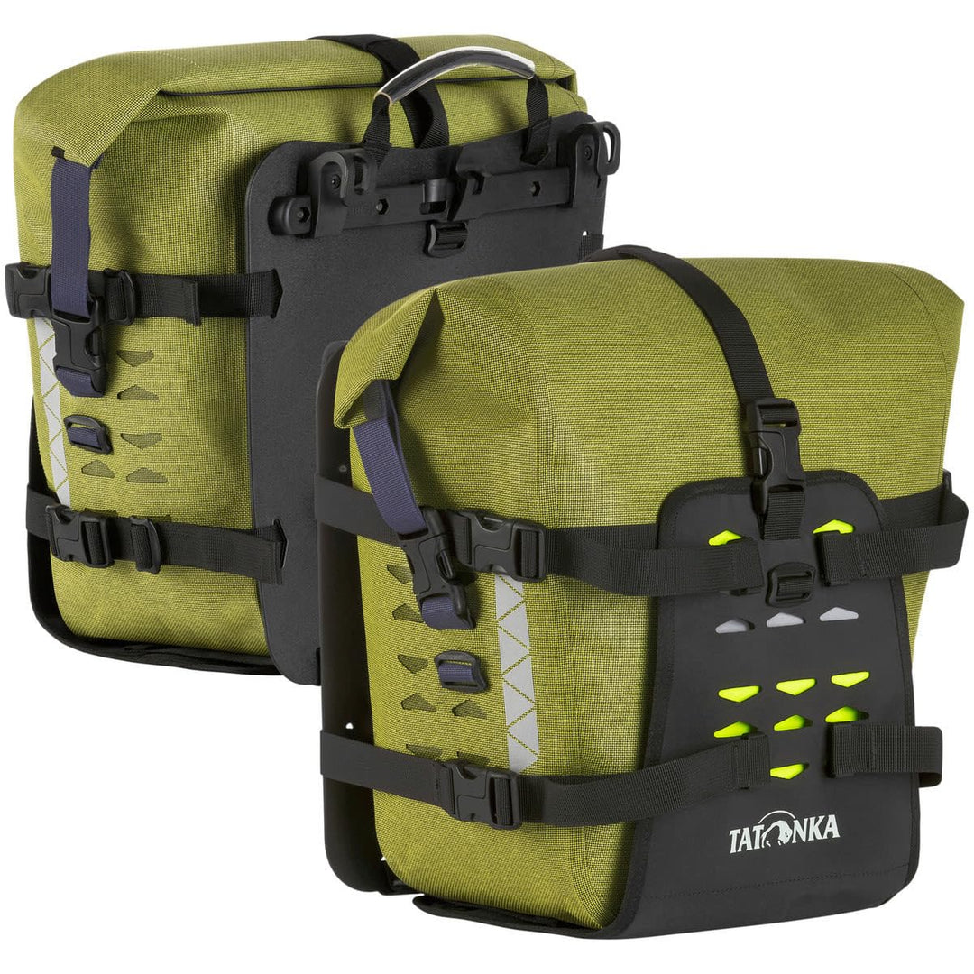 Tatonka Bike Pannier Pro Front Grün - Vielseitiges wasserdichtes Fahrradtaschen Set, Grösse 34l - Fa