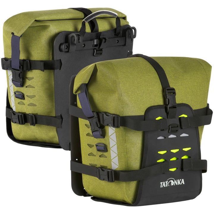 Tatonka Bike Pannier Pro Front Grün - Vielseitiges wasserdichtes Fahrradtaschen Set, Grösse 34l - Fa