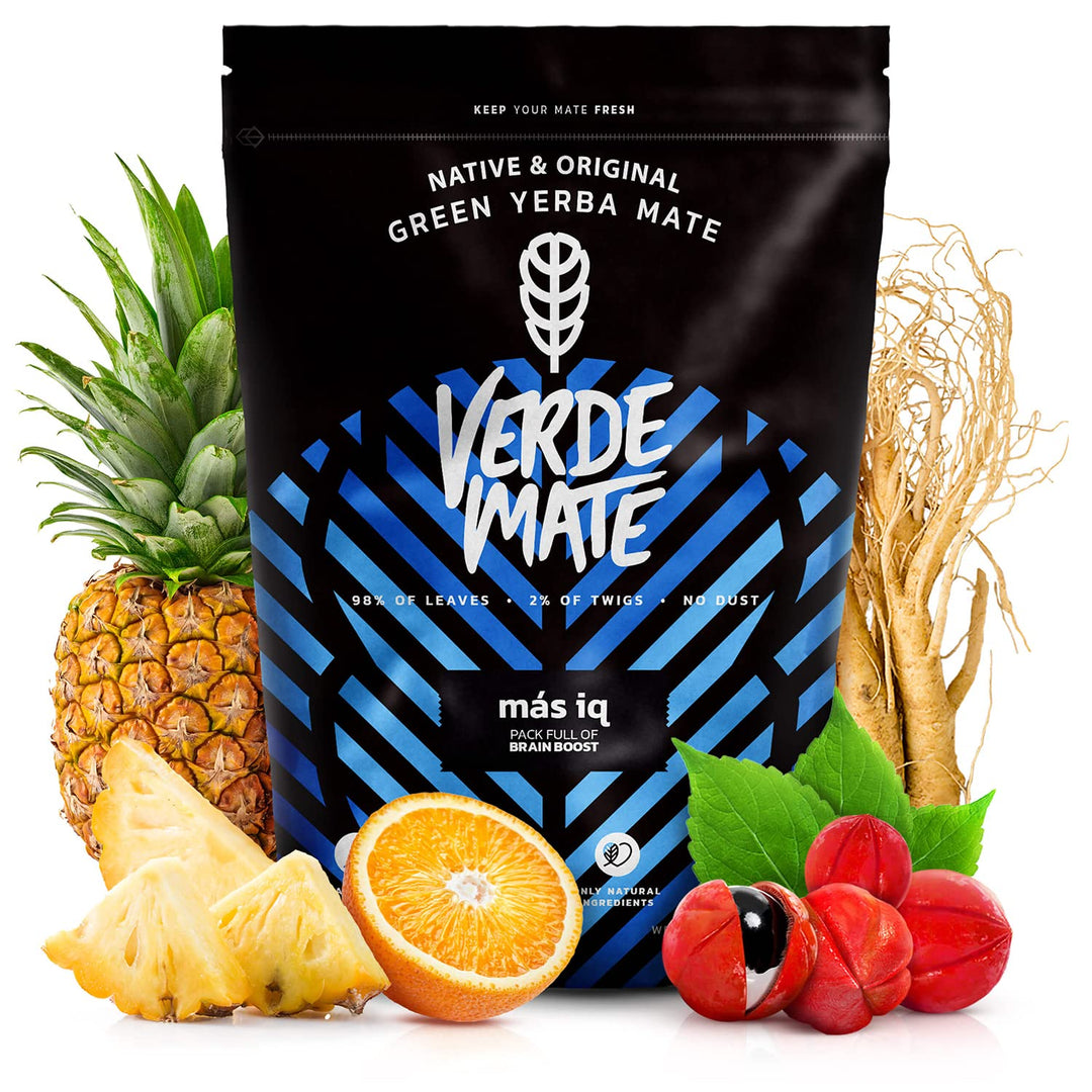 Mate Tee Verde Mate Set 1kg - Brasilien Yerba Mate Mas IQ, Coffee - mit Keramik Mate Becher Drive, B
