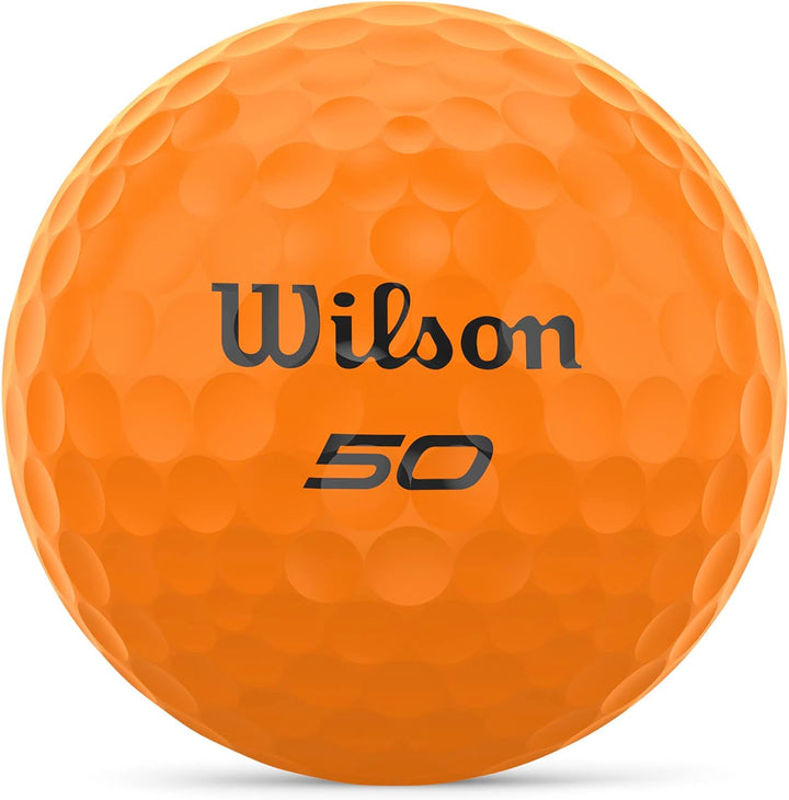 WILSON Fifty Elite Golfbälle, 12 Stück Orange/Abendrot im Zickzackmuster (Sunset Chevron), Orange/Ab