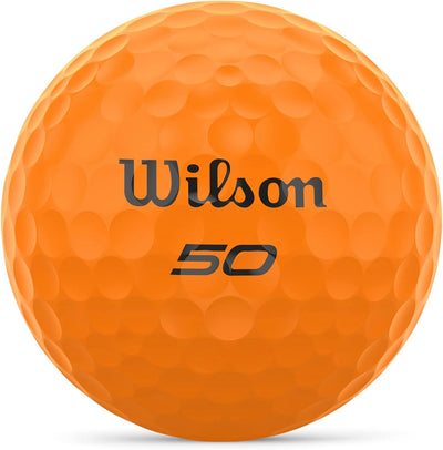 WILSON Fifty Elite Golfbälle, 12 Stück Orange/Abendrot im Zickzackmuster (Sunset Chevron), Orange/Ab