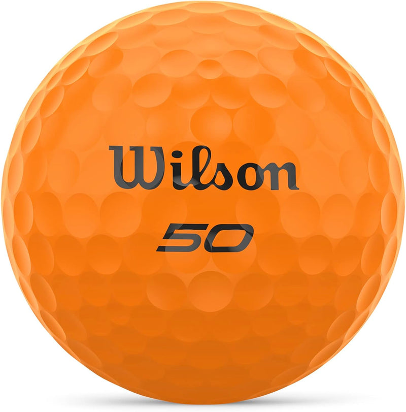 WILSON Fifty Elite Golfbälle, 12 Stück Orange/Abendrot im Zickzackmuster (Sunset Chevron), Orange/Ab