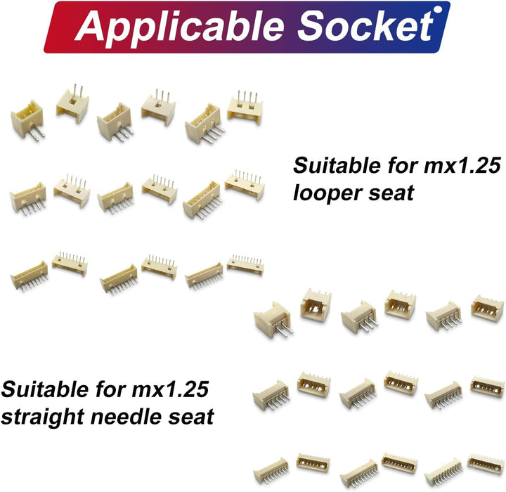 MX 1,25 mm SteckerSet und Premiumvorgekräuselte Kabel, kompatibel mit Molex PicoBlade für Pixhawk Fl