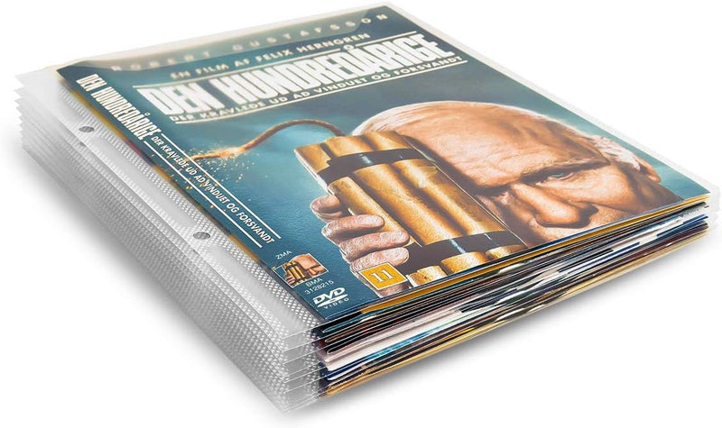 3L DVD Aufbewahrung - Kombipack mit 100 DVD Hüllen & 4 DVD Ordner - Praktisches Aufbewahrungssystem