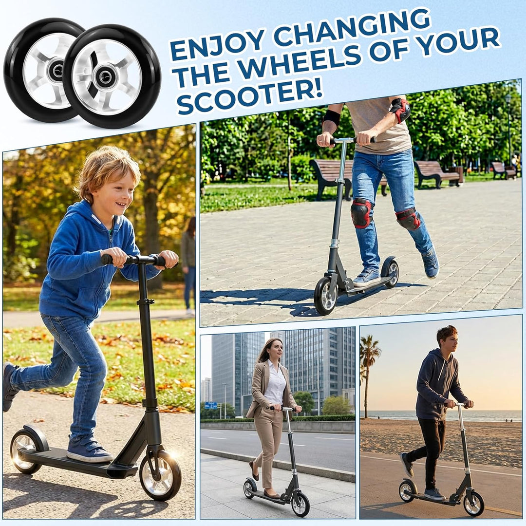 2 Stück Stunt Scooter Rollen 100 x 24mm, Scooter Ersatzräder Räder, Stunt Scooter Reifen, Roller Rei