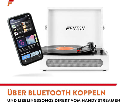 Fenton RP118F - Bluetooth Plattenspieler mit Lautsprecher, Bluetoothsender und Empfänger, Schallplat