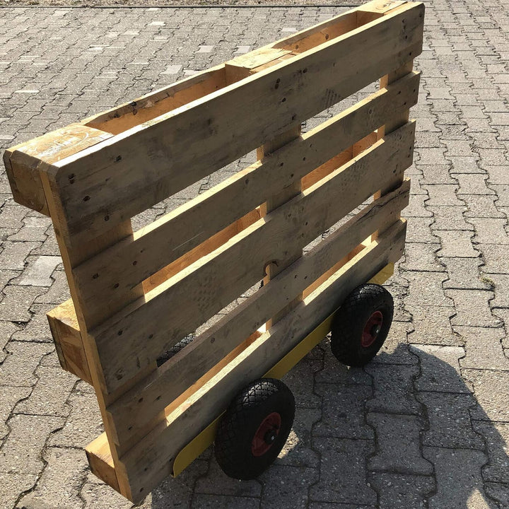 Ravendo Plattenwagen 4 Rad 300 Kg Länge 98,5 cm Schwerlast Lasten Karre Transportkarre Luftreifen Ma