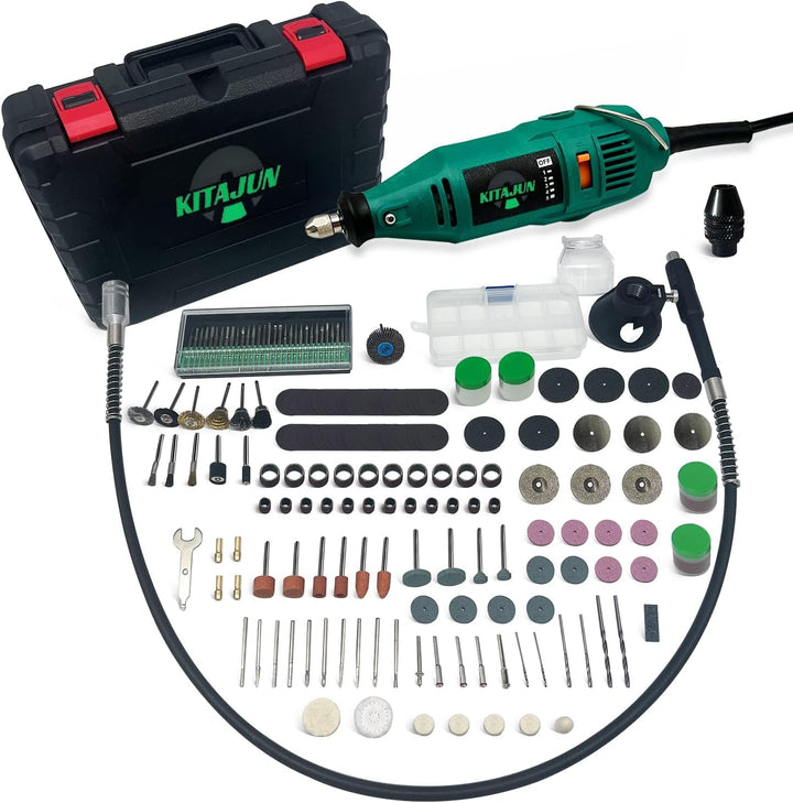 Rotary Tool Kit, 5 Speed Adjustments 10000-37000RPM, Equipped with Flex Shaft and Multifunctional Ch