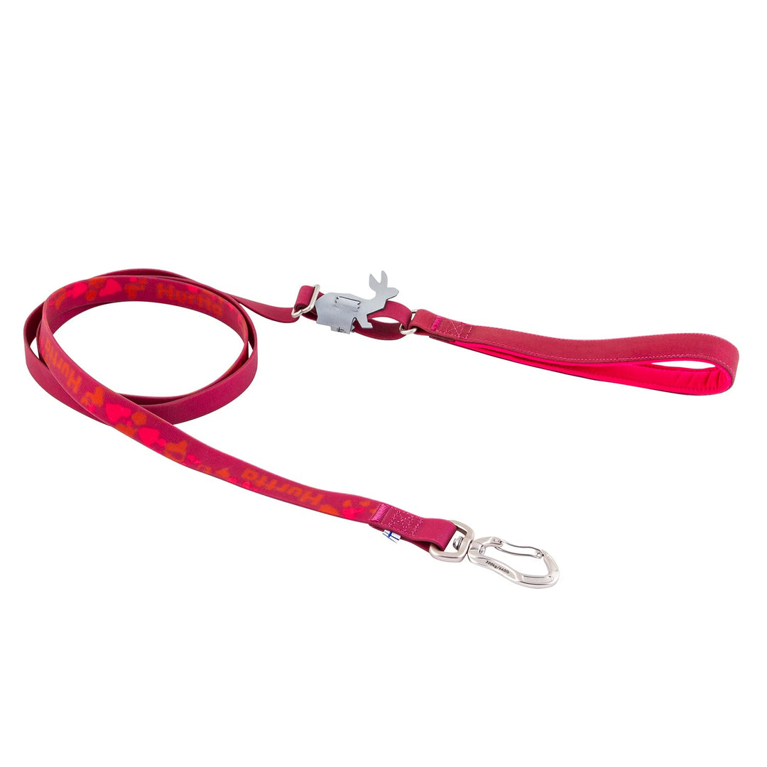Hurtta Mudventure Leine für Hunde, Schmutzabweisende Hundeleine, Verstellbar, Rot, 120-180cm*20mm 12