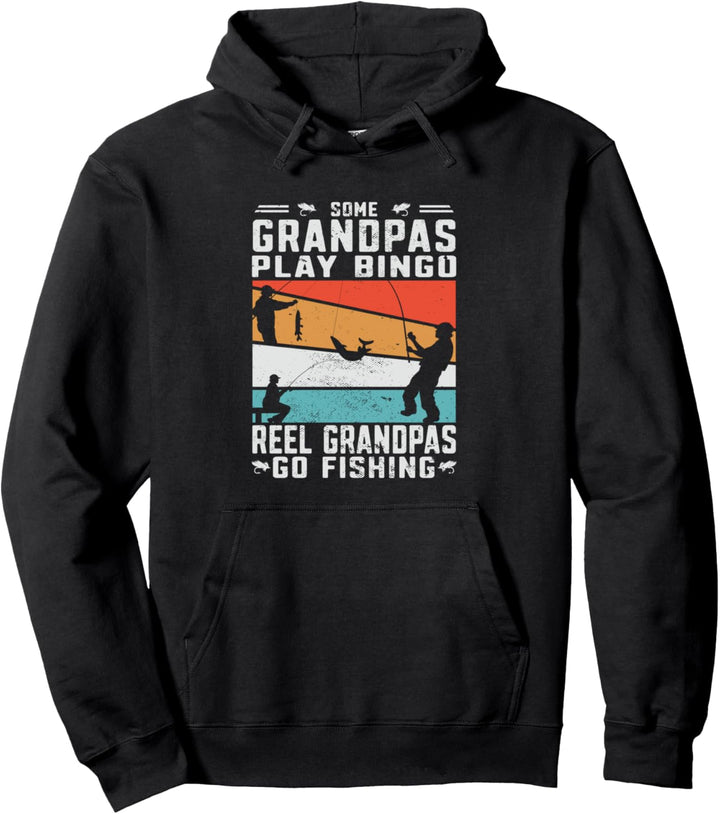 Retro -Fischanglerfischerfischer Opa Pullover Hoodie
