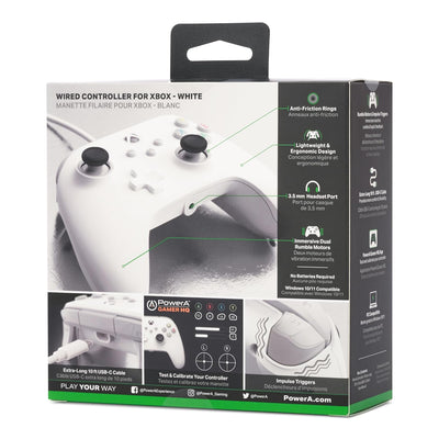 Kabelgebundener PowerA Controller für Xbox Series X|S - Weiss, Weiss