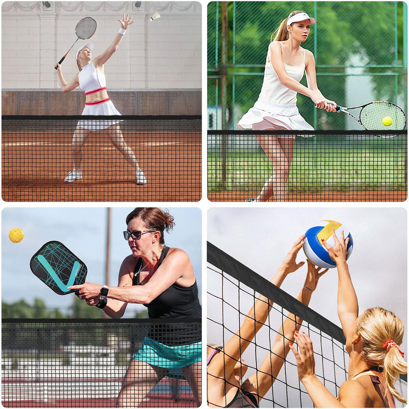 LARMNEE Badmintonnetz, Tennisnetz, 300cm|400cm|500cm Federballnetz höhenverstellbar, Set bestehend a