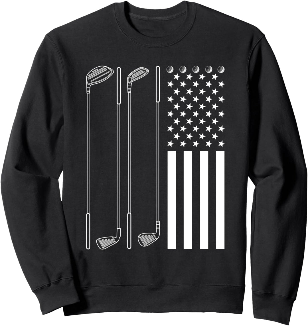 Golfer USA Flagge Golfspieler Golfplatz Golfschläger Golf Sweatshirt