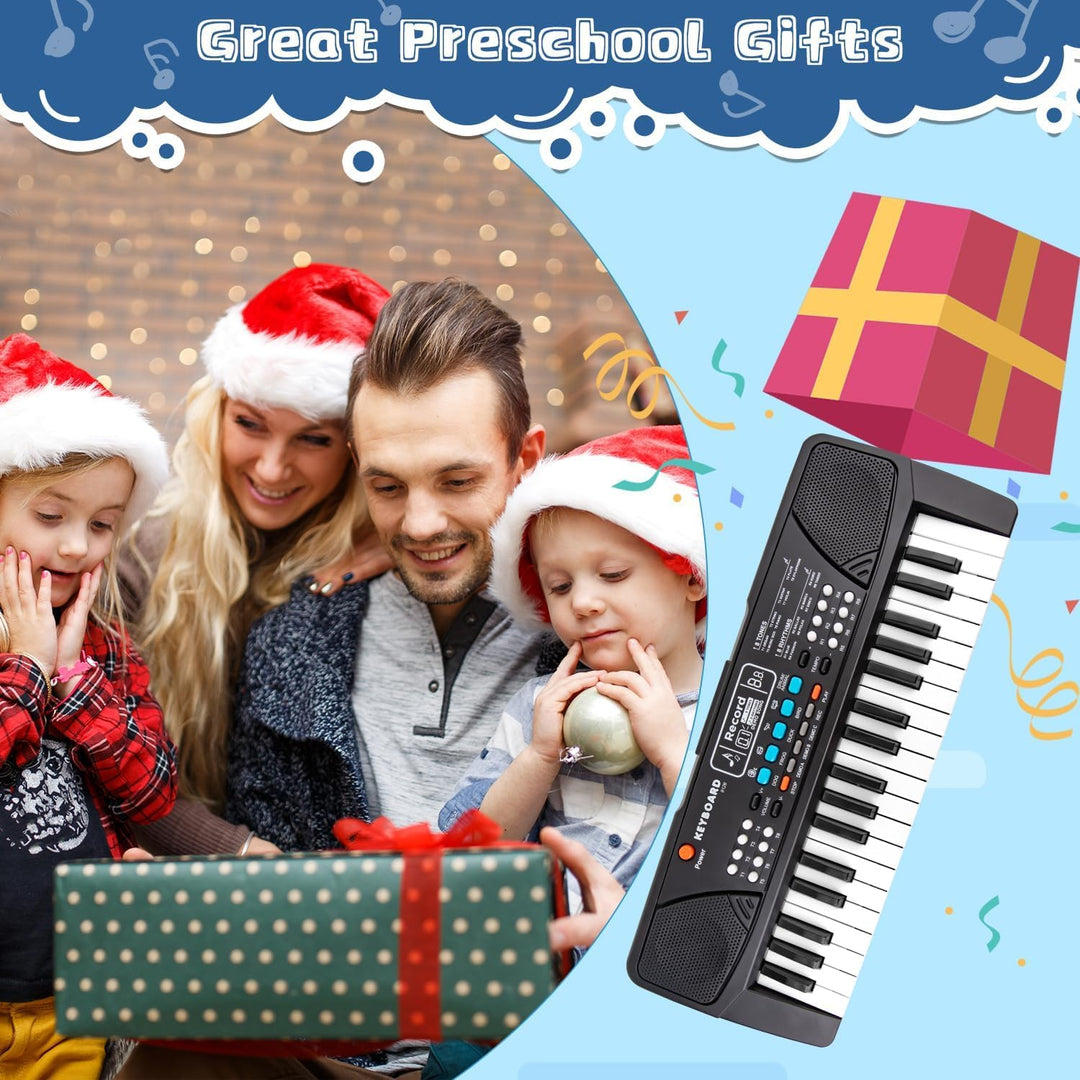 Klavier Keyboard, Digital Piano 37 Tasten Keyboard mit Mikrofon Multifunktions Musik Geschenk für Ki