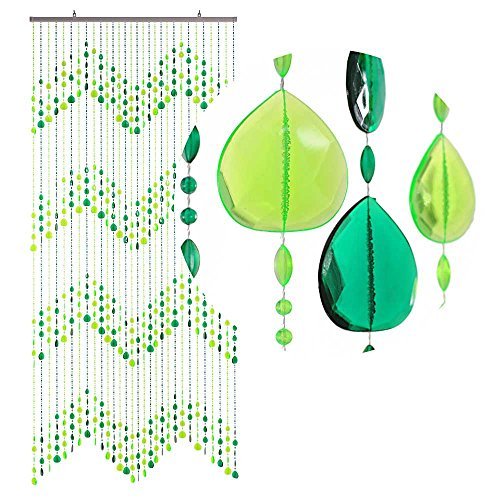 HAB & GUT -DV0253- Türvorhang KLUNKER, GRÜN, 90 x 200 cm Perlenvorhang Pailettenvorhang, Grün