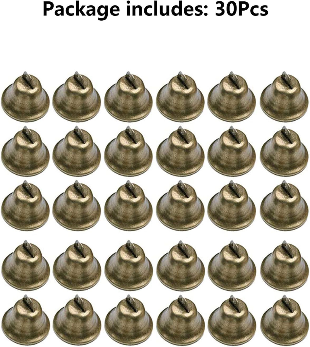 30 Stück 38 mm Mini Vintage Bronze Glocken für Windspiele, Weihnachtsglocken, etc