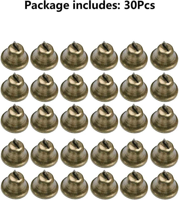 30 Stück 38 mm Mini Vintage Bronze Glocken für Windspiele, Weihnachtsglocken, etc