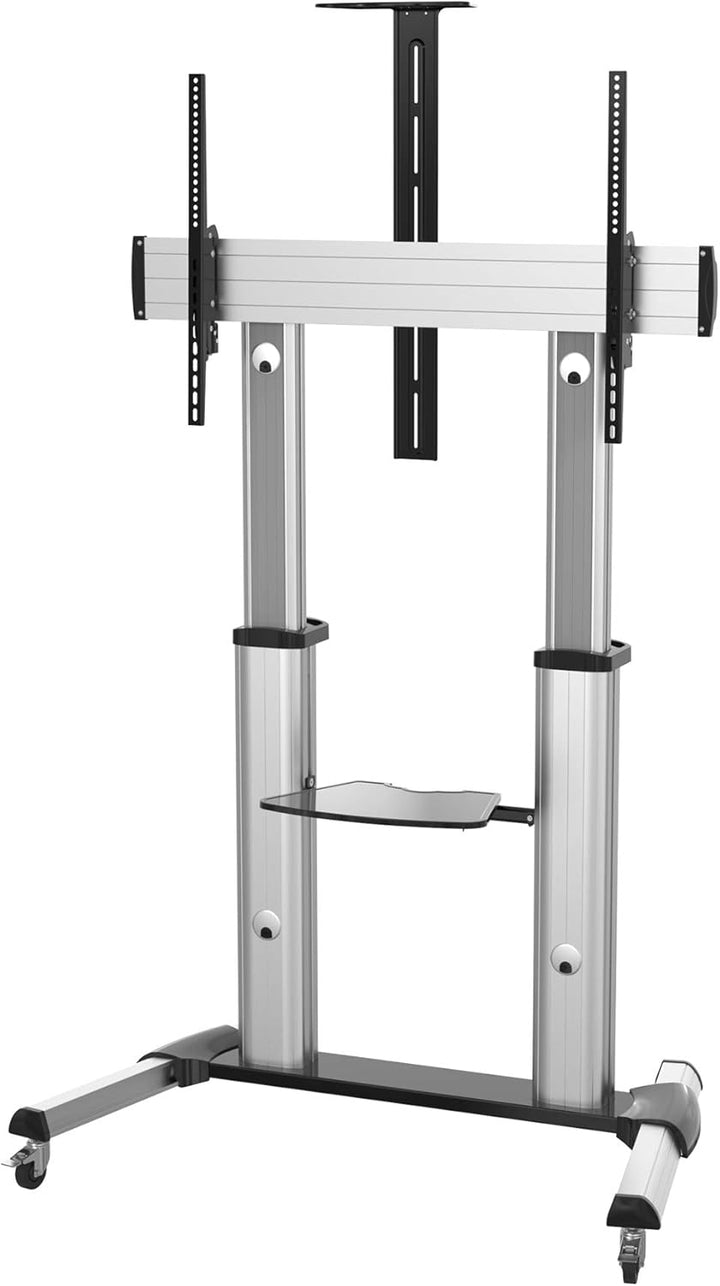 PureMounts PDS-0011C Single Screen TV Standfuss, VESA: bis 1000x600 mm silbergrau/schwarz, Standfuss
