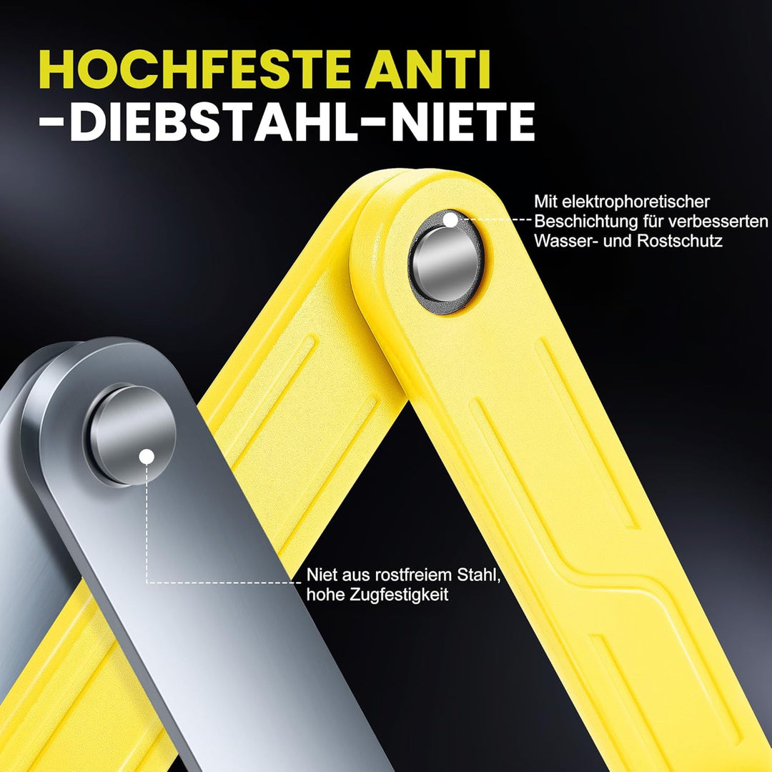 HIPARK Faltschloss Fahrrad, Fahrradschloss Faltschloss 100cm mit Schlüsseln, Fahrradschloss hohe Sic