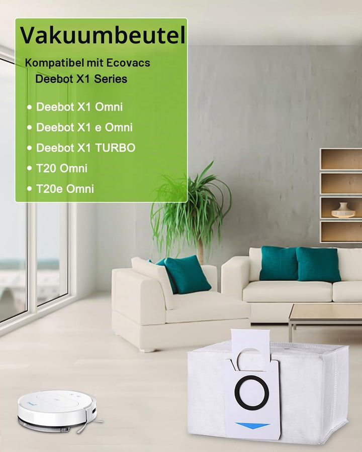 12 Stück Staubbeutel Zubehör für Ecovacs Deebot X1 Omni &amp; X1 e Omni,T20 omni,T20e Omni Absaugstation