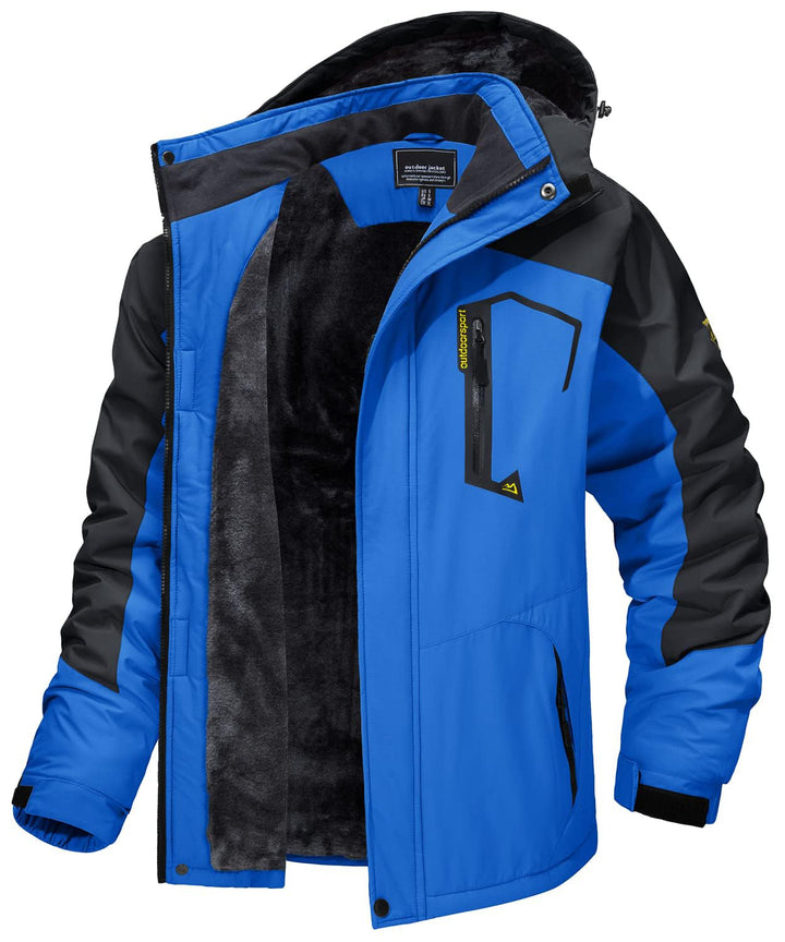 MAGCOMSEN Herren Winter Skijacke Fleece Gefüttert Jacke Outdoor Verdickt Softshelljacke Wasserdicht