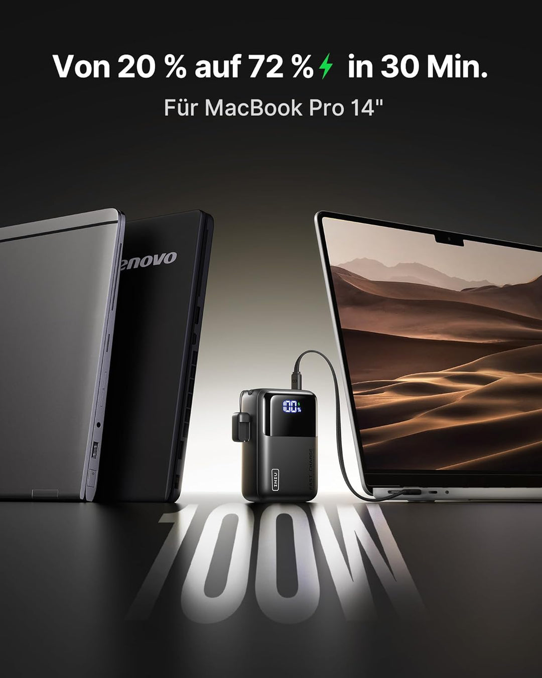 INIU Power Bank, 100W 25000mAh Powerbank Klein Aber Stark Phone & Laptop Externe Handyakkus USB C In