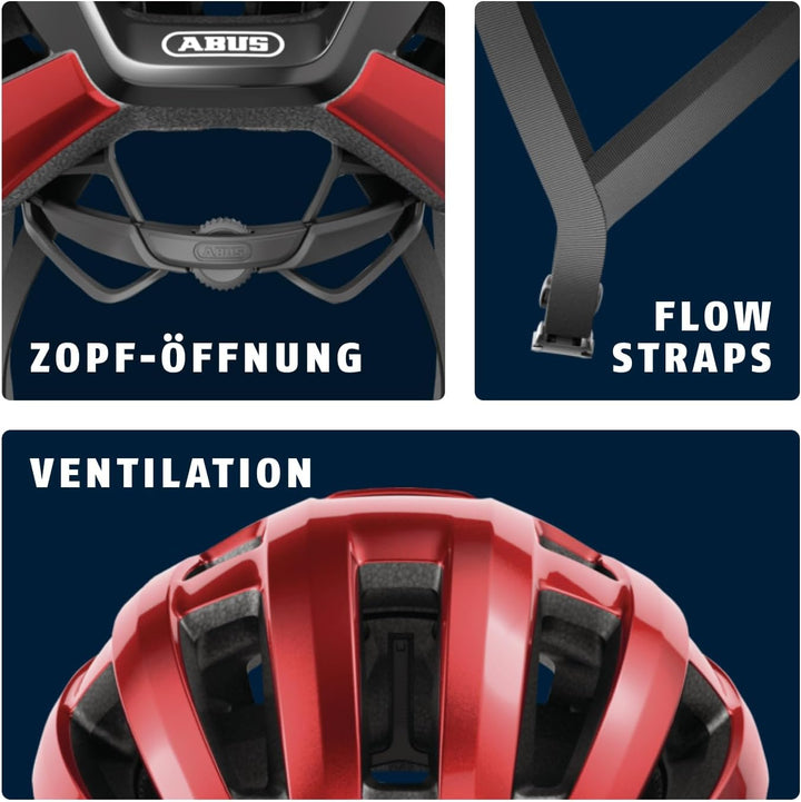 ABUS Rennradhelm PowerDome MIPS - leichter Fahrradhelm mit cleverem Belüftungssystem und Aufprallsch