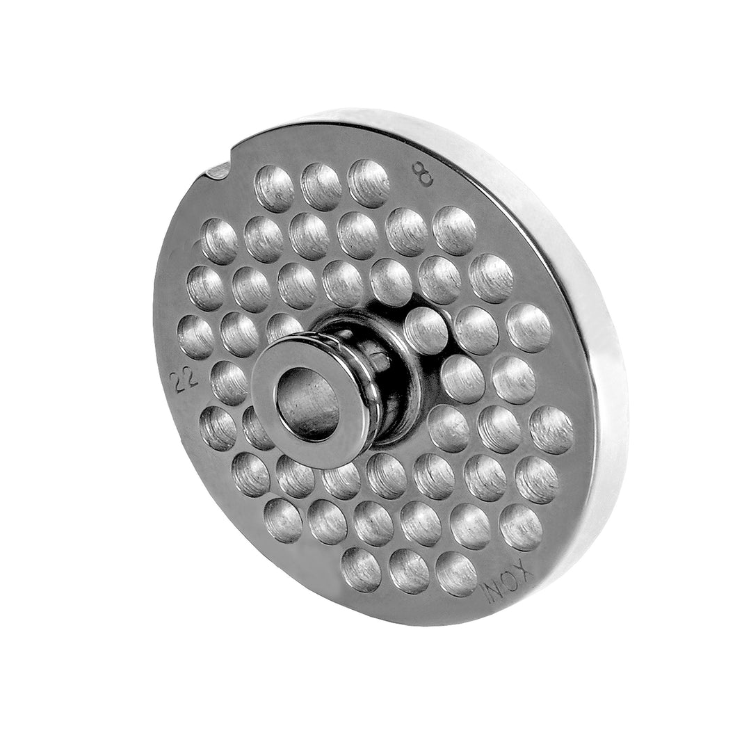 Wolfcut INOX Lochscheiben mit Nabe kompatibel mit Fleischwolf Bizerba FW82T / 22 (8,0 mm), 8,0 mm