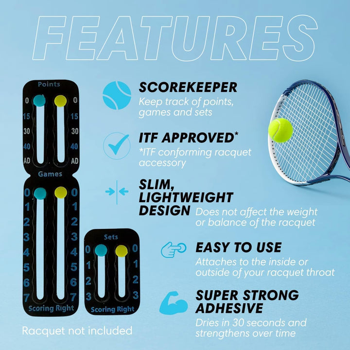 Scoring Right Tragbarer Tennis und Padel - Punktezähler – Einfach zu montierende Anzeigetafel zur Au
