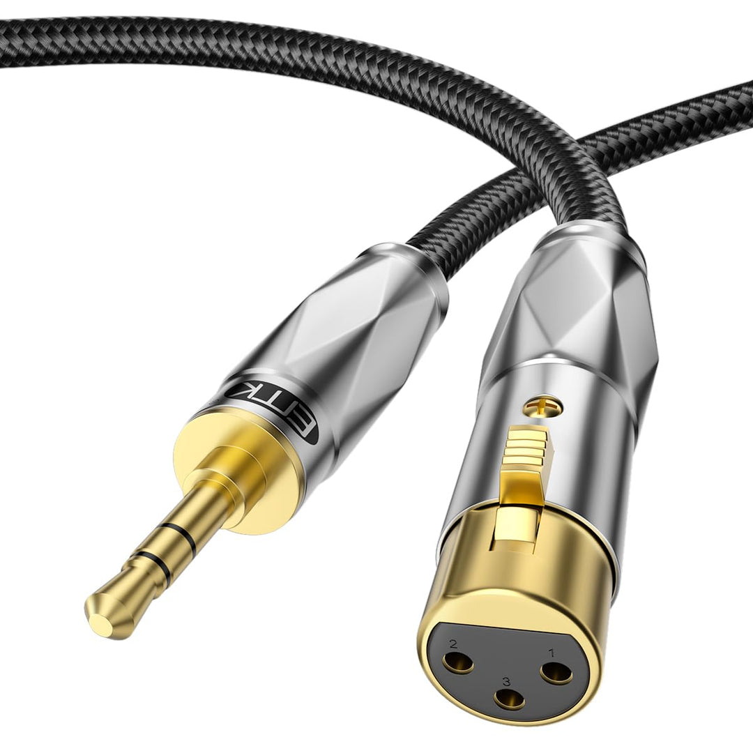 EMK Unsymmetrisches 3,5 mm auf XLR Kabel,XLR-Stecker auf XLR-Buchse,1/8 Zoll auf XLR Kabel für Smart